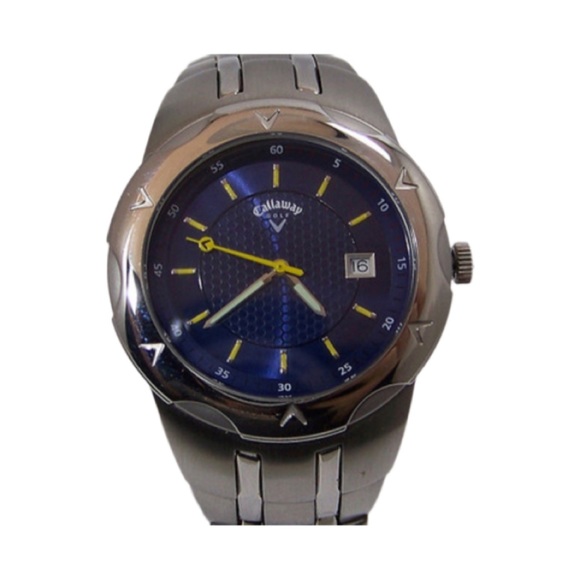 Callaway Golf Watch Blue Stainless Band Three Hand Date - Picture 8 of 8